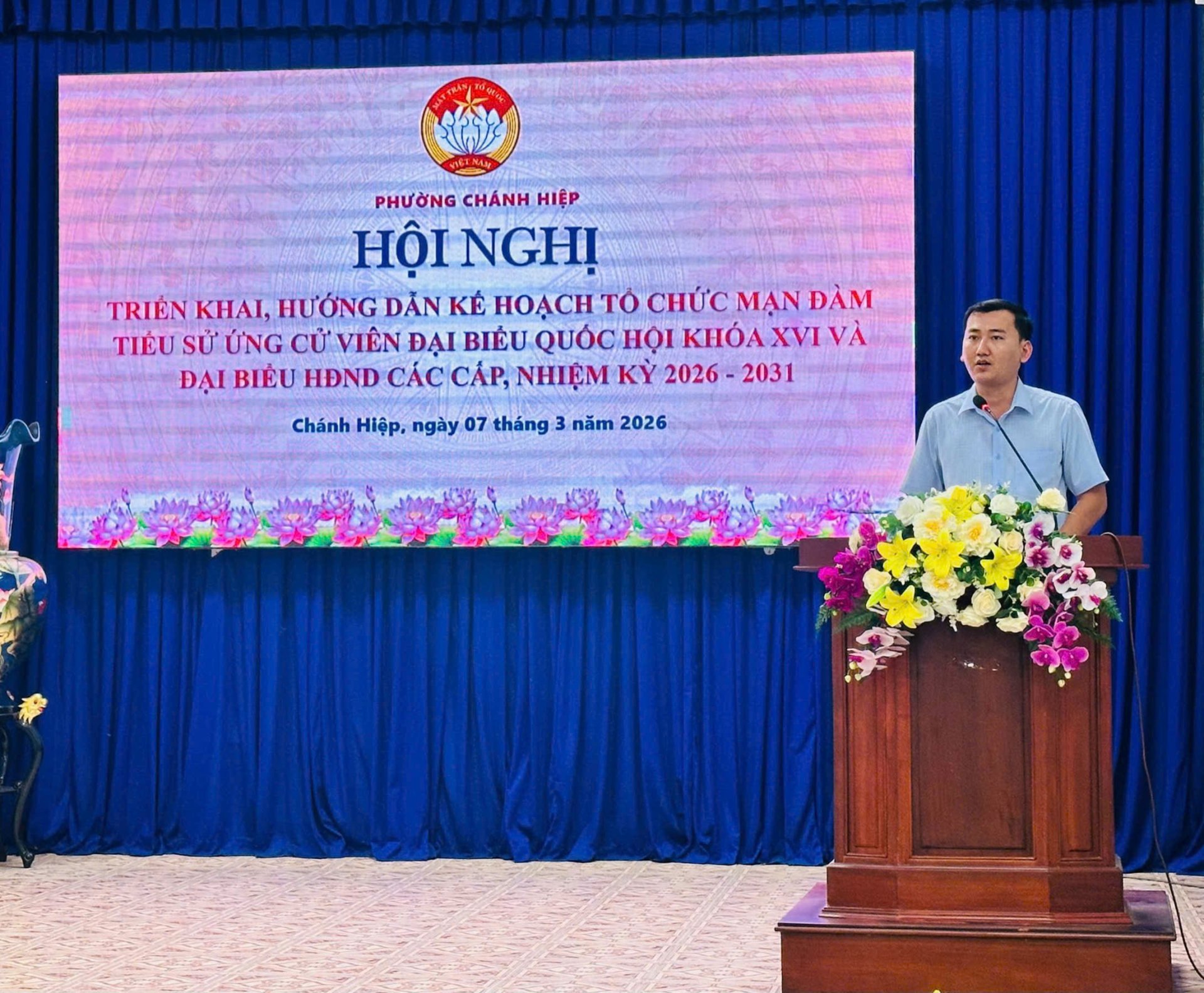 PHƯỜNG CHÁNH HIỆP TỔ CHỨC CÁC HỘI NGHỊ MẠN ĐÀM GIỚI THIỆU TIỂU SỬ NGƯỜI ỨNG CỬ ĐẠI BIỂU QUỐC HỘI KHÓA XVI VÀ ĐẠI BIỂU HĐND CÁC CẤP, NHIỆM KỲ 2026 - 2031