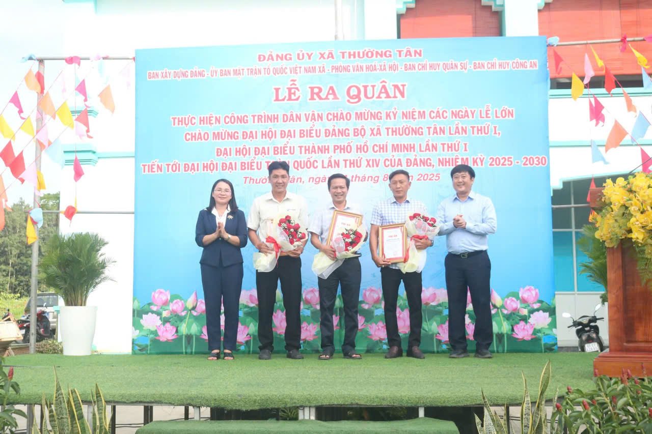 Xã Thường Tân: Tổ chức lễ ra quân thực hiện công trình dân vận năm 2025