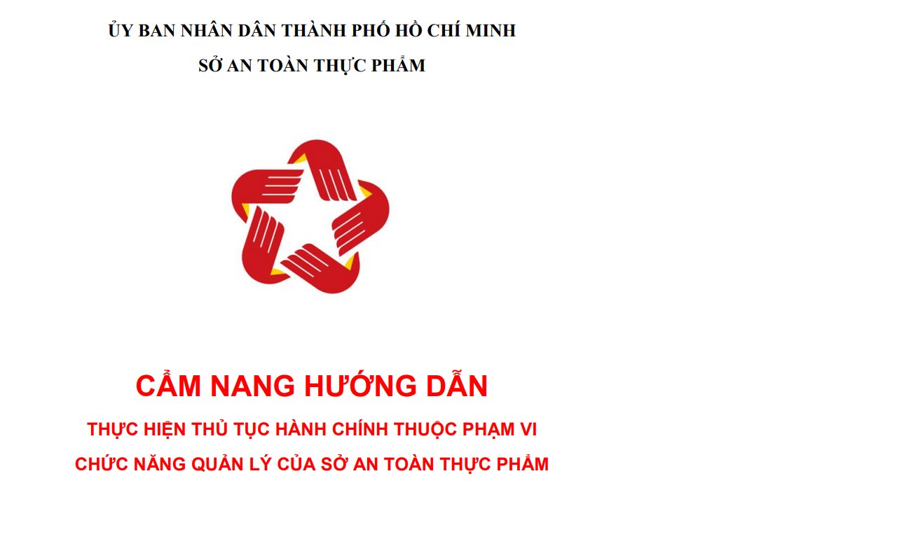 Cẩm nang hướng dẫn thực hiện thủ tục hành chính thuộc phạm vi chức năng quản lý của Sở An toàn thực phẩm
