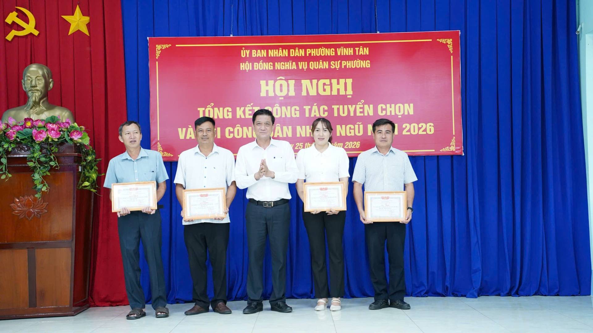 C&oacute; thể l&agrave; h&igrave;nh ảnh về văn bản cho biết '2 ကြအောန ỦY BAN NH&Acirc;N DẦN PHƯỜNG V&Igrave;NH T&Acirc;N HỘI ĐỐNG NGHĨA VỤ QUẦN SỰ PHƯỜNG HỘI NGHỊ TỔNG KẾT &Ocirc;NG T&Aacute;C TUYỂN CHỌN V&Agrave;I V&Agrave; C&Ocirc;N &Acirc;N NHA NGŨ 2026 25th ម៉ាំក 2026 สไเะ มจเว่น'