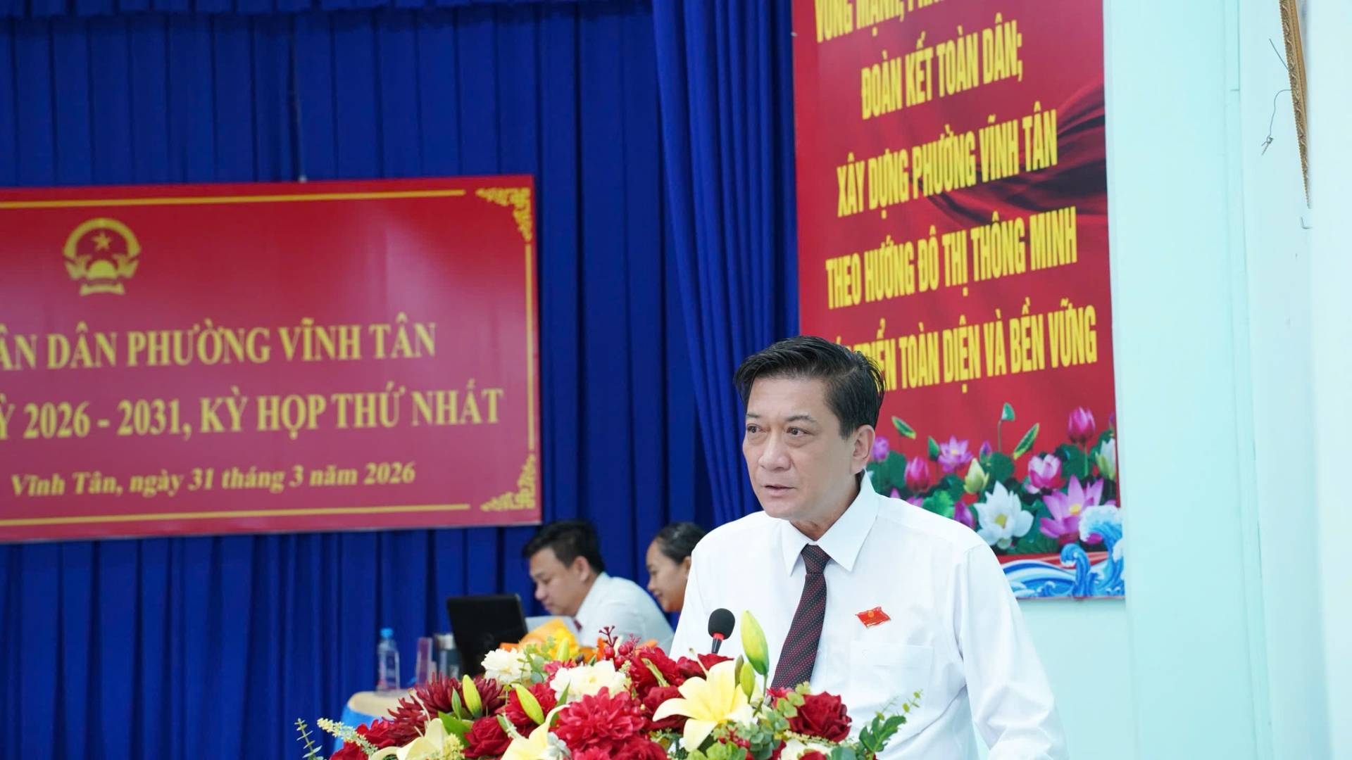 C&oacute; thể l&agrave; h&igrave;nh ảnh về văn bản cho biết '店 N D&Acirc;N HƯỜNG VỈNH T&Acirc;N 2026- 2031, KY HỌP THỨ NHẤT Tnh T&acirc;n, ng&agrave;y 31 th&aacute;ng 3 năm 2026 &Omicron;&Pi;&nu;&eta;&lambda;&nu;ύ'