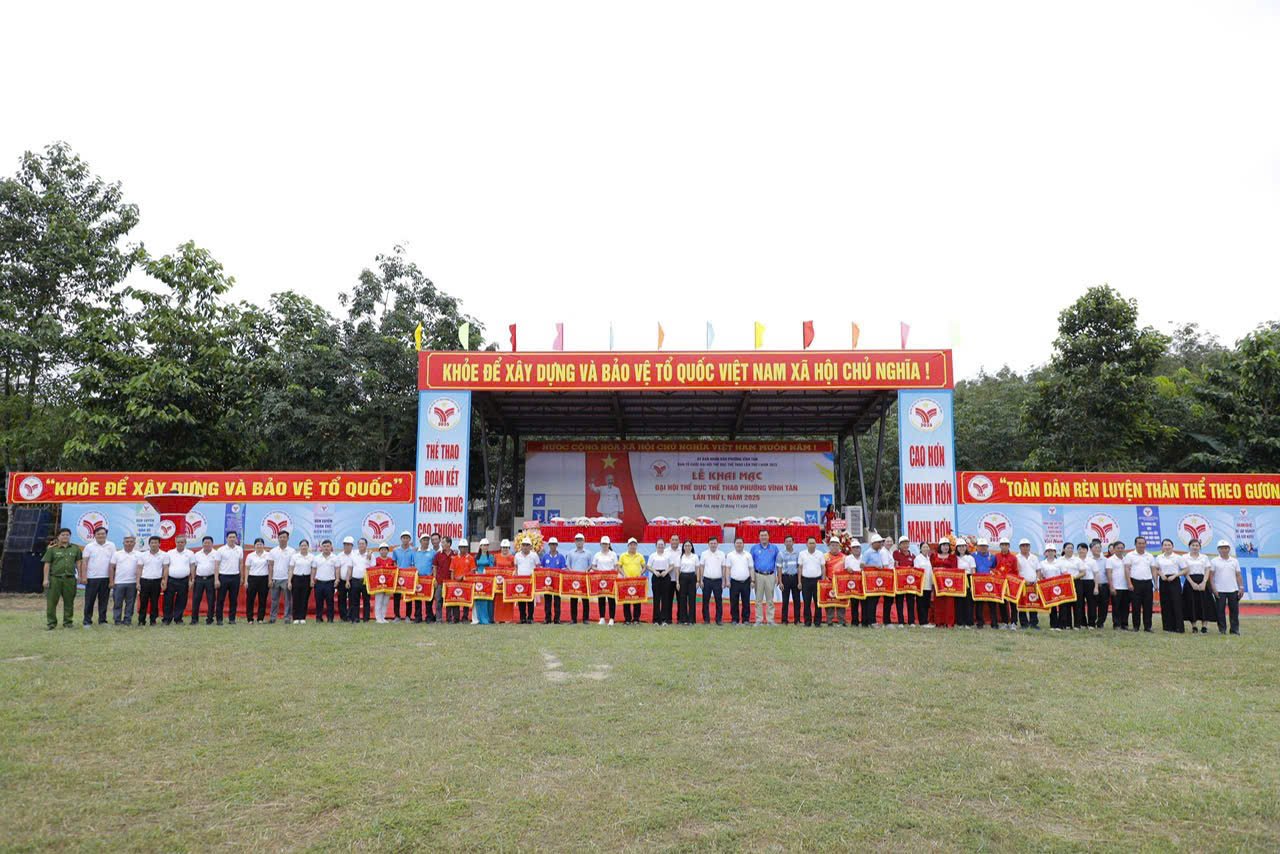 PHƯỜNG VĨNH TÂN KHAI MẠC ĐẠI HỘI THỂ DỤC THỂ THAO LẦN THỨ I NĂM 2025