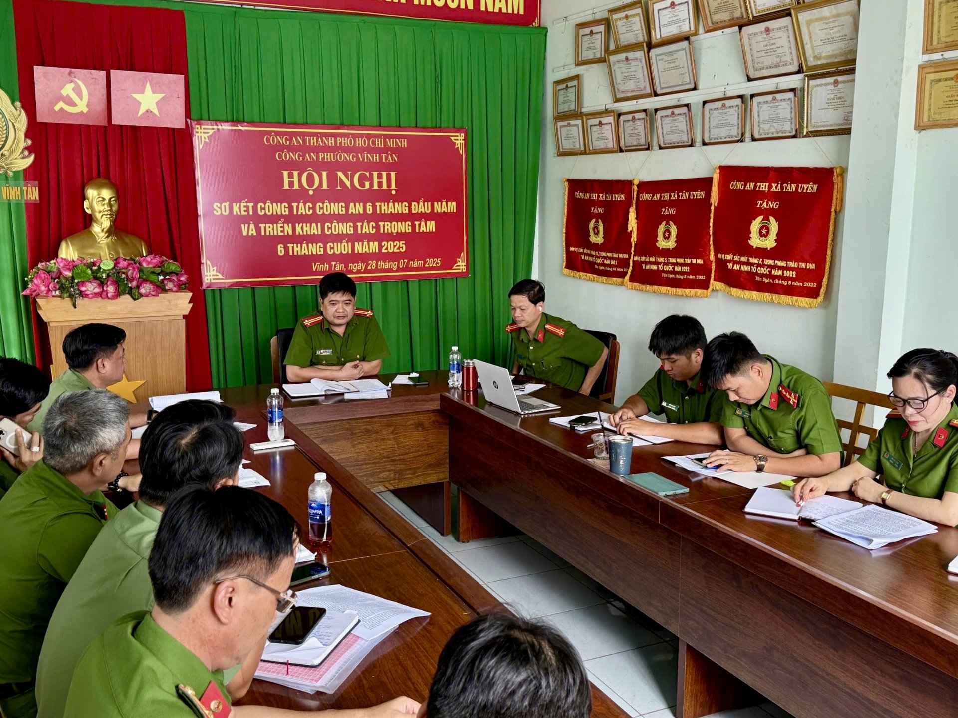 Công an phường Vĩnh Tân tổ chức triển khai kế hoạch cao điểm tấn công trấn áp tội phạm