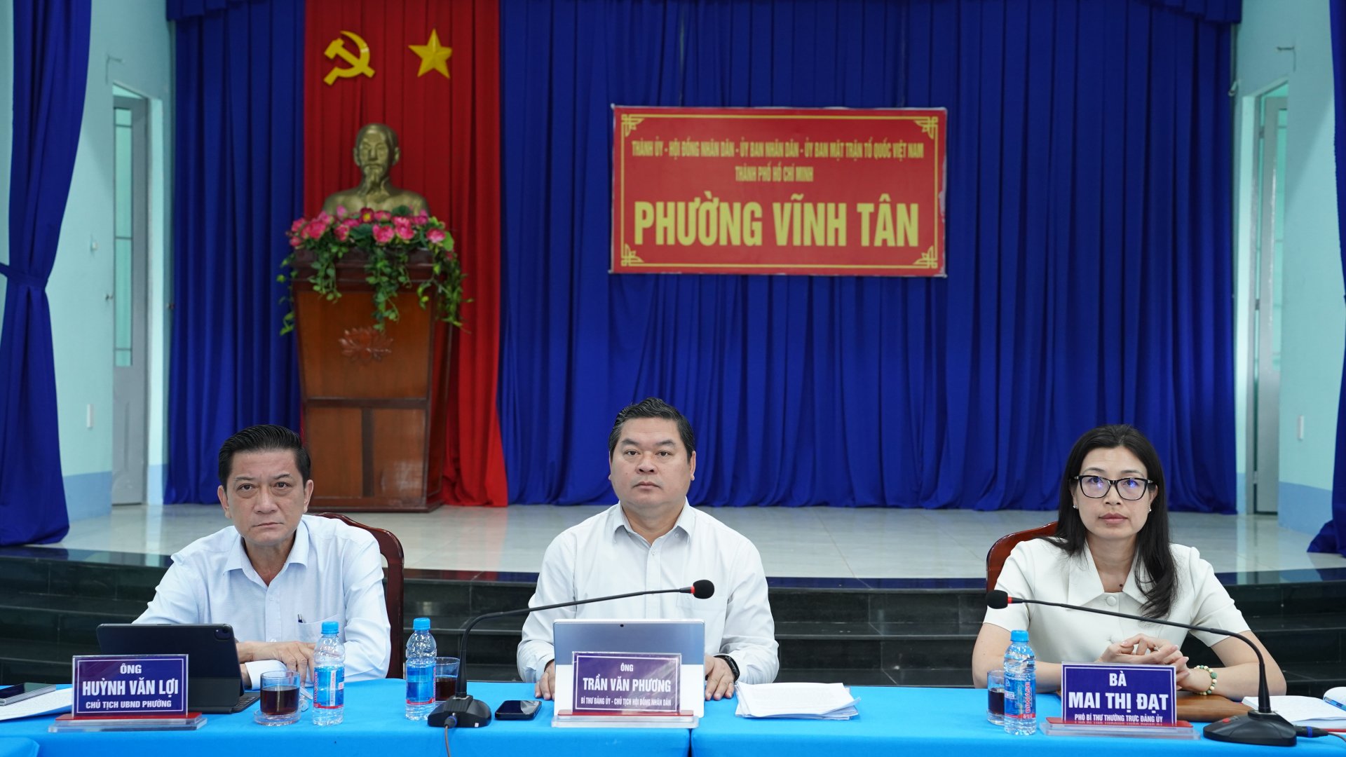 UỶ BAN BẦU CỬ PHƯỜNG VĨNH TÂN TỔ CHỨC HỘI NGHỊ KIỂM TRA TIẾN ĐỘ, NHIỆM VỤ THỰC HIỆN CÔNG TÁC  BẦU CỬ ĐẠI BIỂU QUỐC HỘI KHÓA XVI VÀ HĐND CÁC CẤP NHIỆM KỲ 2026 - 2031