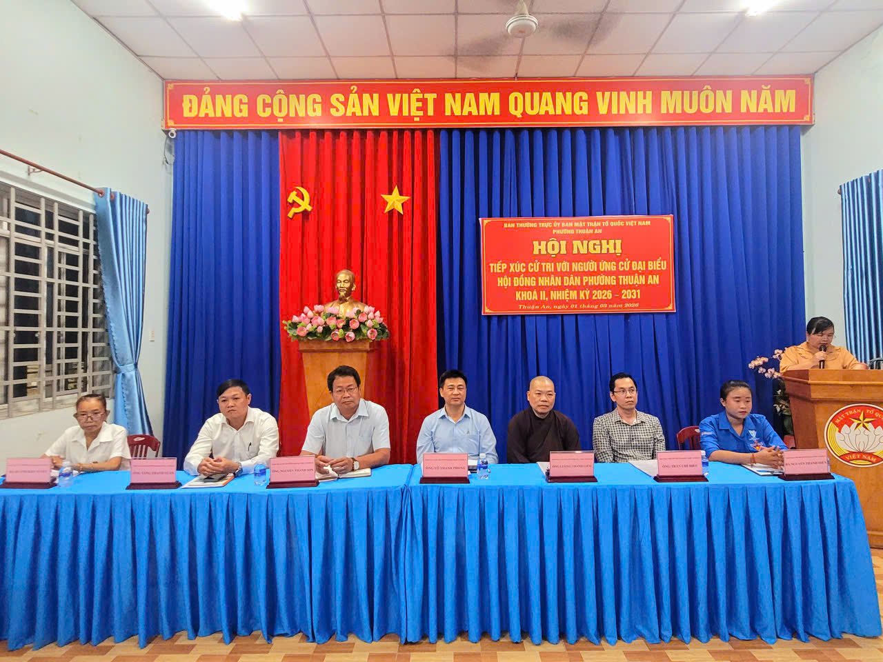 HỘI NGHỊ TIẾP XÚC CỬ TRI VẬN ĐỘNG BẦU CỬ ĐỐI VỚI NGƯỜI ỨNG CỬ  ĐẠI BIỂU HỘI ĐỒNG NHÂN DÂN PHƯỜNG THUẬN AN KHOÁ II, NHIỆM KỲ 2026 - 2031 (ĐƠN VỊ BẦU CỬ SỐ 04)