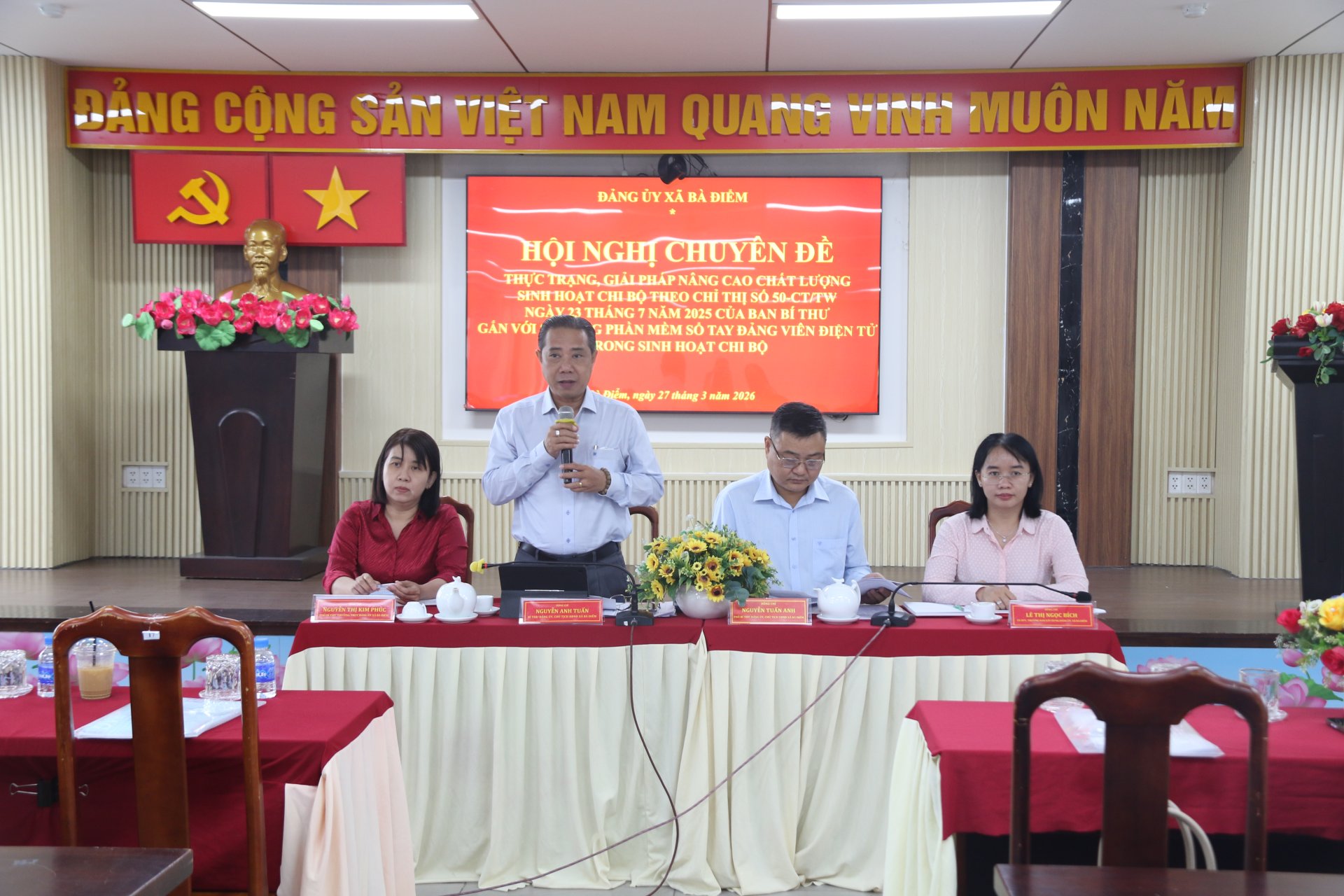 ĐẢNG ỦY XÃ BÀ ĐIỂM TỔ CHỨC HỘI NGHỊ GIAO BAN CHUYÊN ĐỀ LẦN 1 NĂM 2026