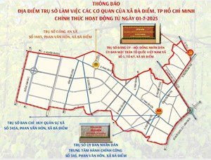 Thông báo về địa điểm trụ sở làm việc của các cơ quan thuộc xã Bà Điểm