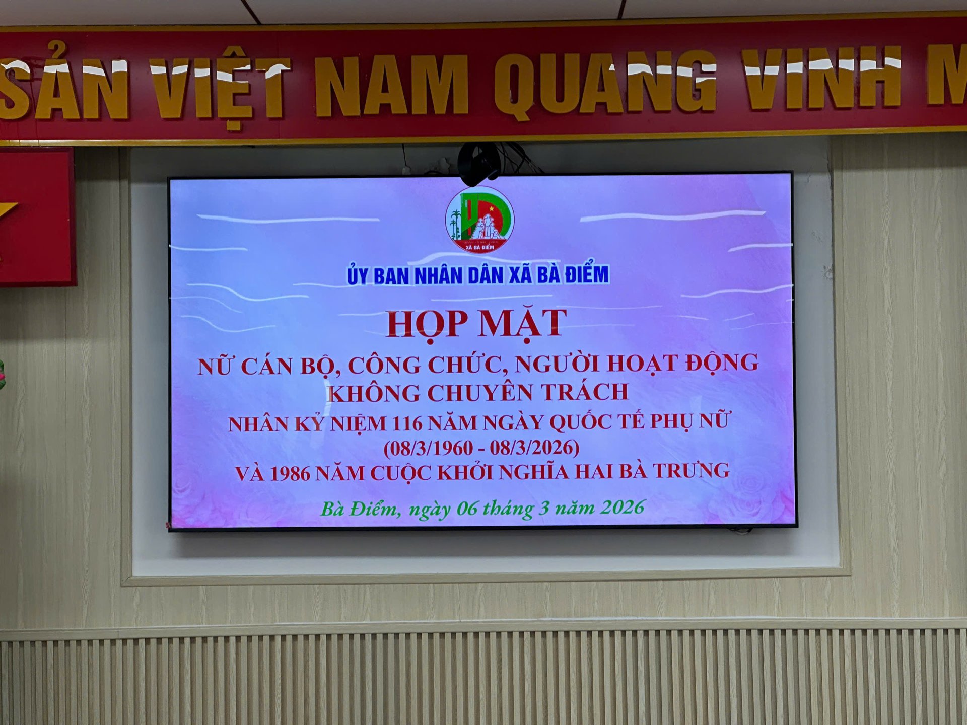 XÃ BÀ ĐIỂM TỔ CHỨC HỌP MẶT NHÂN KỶ NIỆM 116 NĂM NGÀY QUỐC TẾ PHỤ NỮ (08/3/1910 - 08/3/2026) VÀ 1986 NĂM CUỘC KHỞI NGHĨA HAI BÀ TRƯNG