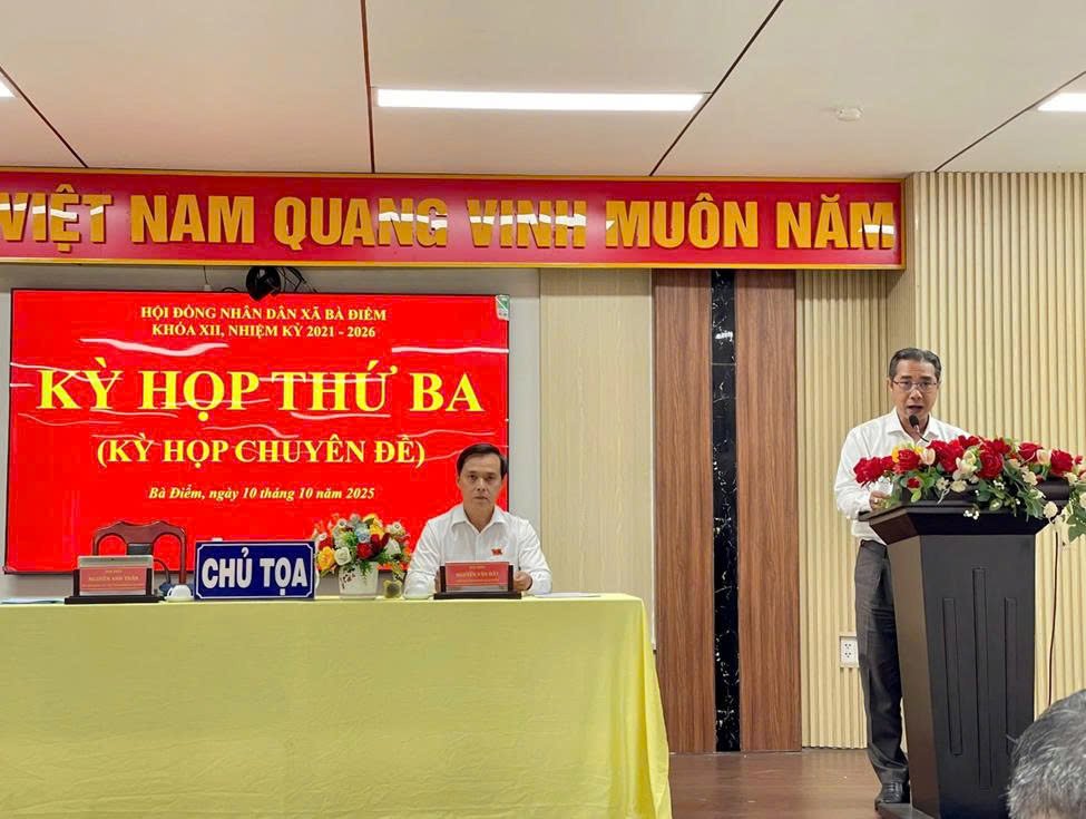 KỲ HỌP THỨ BA (KỲ HỌP CHUYÊN ĐỀ) HỘI ĐỒNG NHÂN DÂN XÃ BÀ ĐIỂM KHÓA XII, NHIỆM KỲ 2021-2026