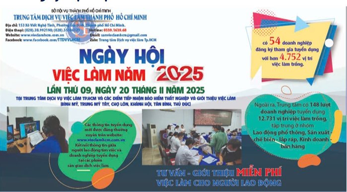 Ngày 20/11/2025, Trung tâm Dịch vụ việc làm TP.HCM tổ chức "Ngày hội việc làm năm 2025 lần 09"