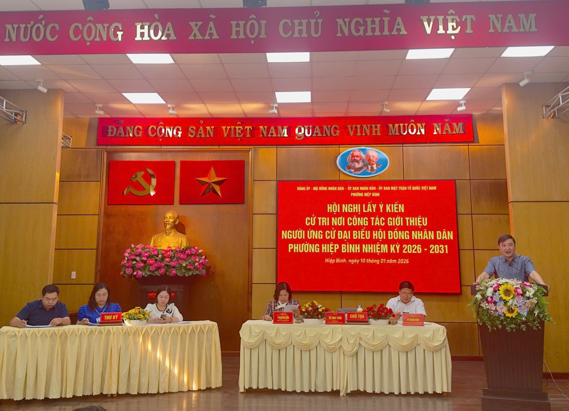 PHƯỜNG HIỆP BÌNH TỔ CHỨC HỘI NGHỊ LẤY Ý KIẾN CỬ TRI NƠI CÔNG TÁC GIỚI THIỆU NGƯỜI ỨNG CỬ ĐẠI BIỂU HỘI ĐỒNG NHÂN DÂN PHƯỜNG NHIỆM KỲ 2026 - 2031