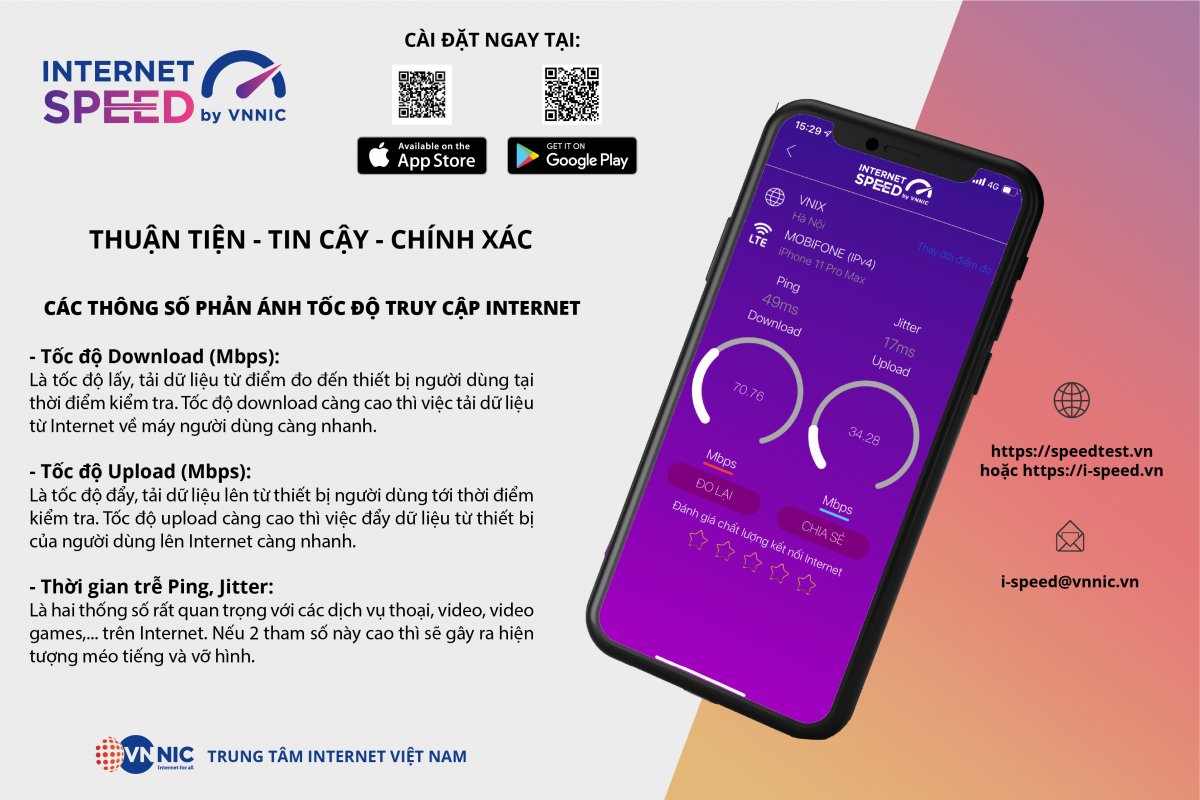 📢 TUYÊN TRUYỀN CÀI ĐẶT VÀ SỬ DỤNG ỨNG DỤNG i-SPEED BY VNNIC