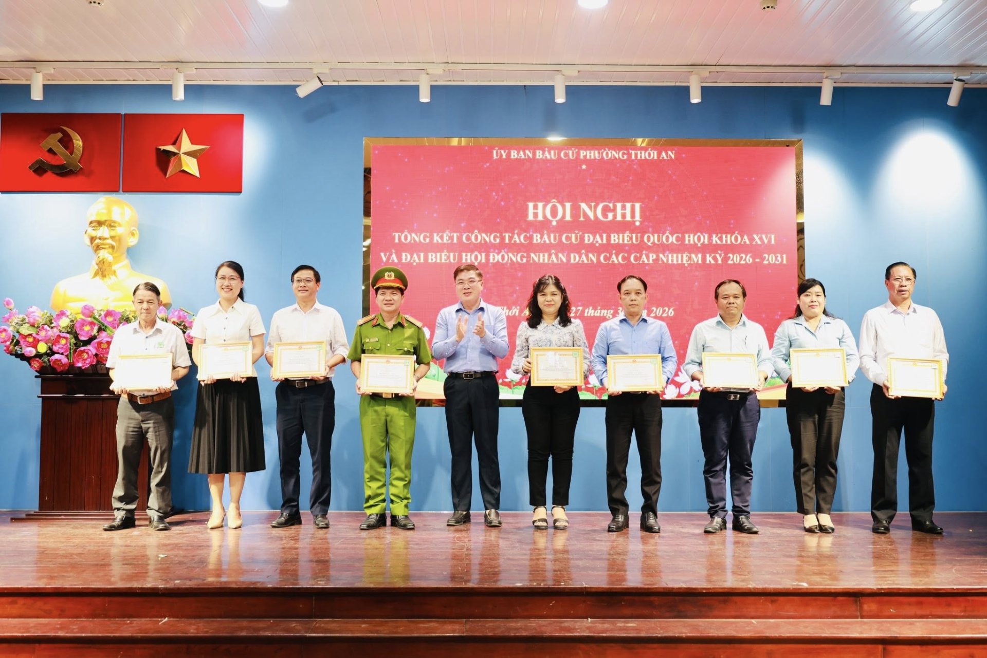 HỘI NGHỊ TỔNG KẾT CÔNG TÁC BẦU CỬ ĐẠI BIỂU QUỐC HỘI KHÓA XVI VÀ ĐẠI BIỂU HỘI ĐỒNG NHÂN DÂN CÁC CẤP NHIỆM KỲ 2026 - 2031 TẠI PHƯỜNG THỚI AN