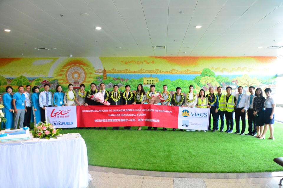 VIAGS Noi Bai welcome inaugural flights of Guangxi Beibu Gulf Airlines (GX Airlines)