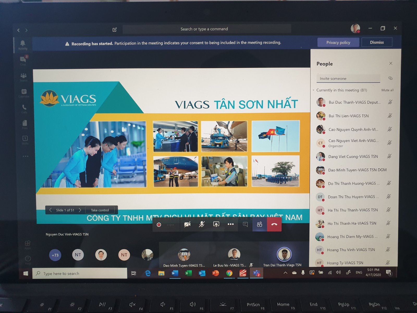 VIAGS TÂN SƠN NHẤT TỔ CHỨC HỘI THẢO TRỰC TUYẾN CÁC NGHIỆP VỤ CHUYÊN MÔN LIÊN QUAN ĐẾN KHỐI VĂN PHÒNG