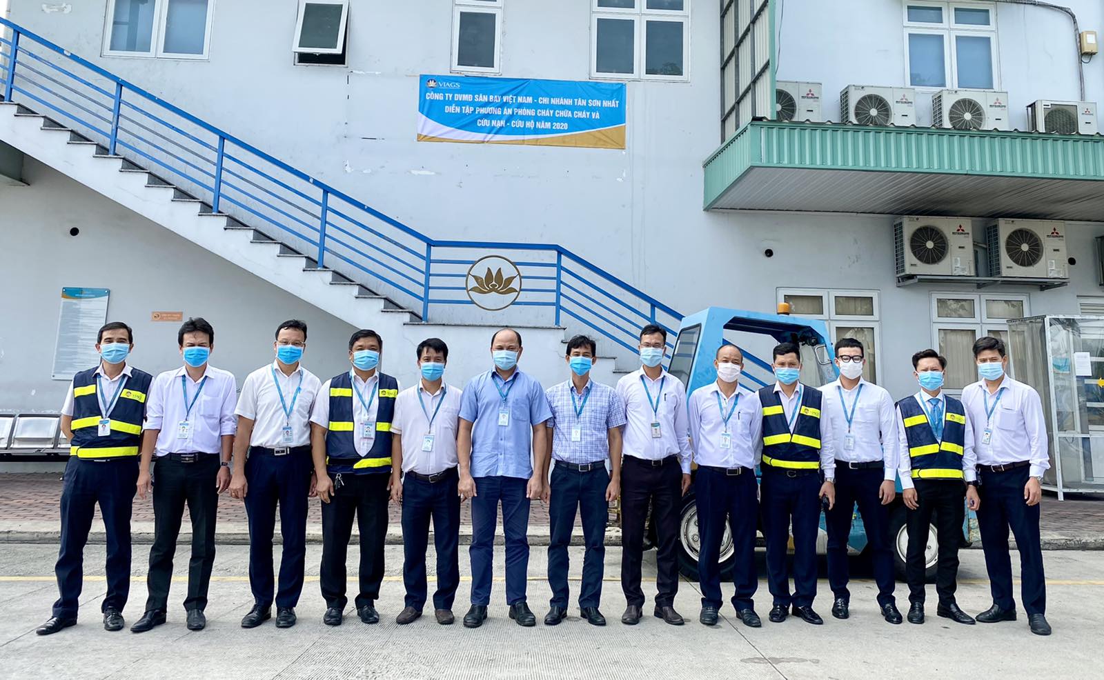 VIAGS TÂN SƠN NHẤT PHỐI HỢP TRUNG TÂM SỬA CHỮA BẢO DƯỠNG TRÊN TÀU BAY DIỄN TẬP PHƯƠNG ÁN PHÒNG CHÁY CHỮA CHÁY VÀ CỨU NẠN TẠI KHU VỰC A41