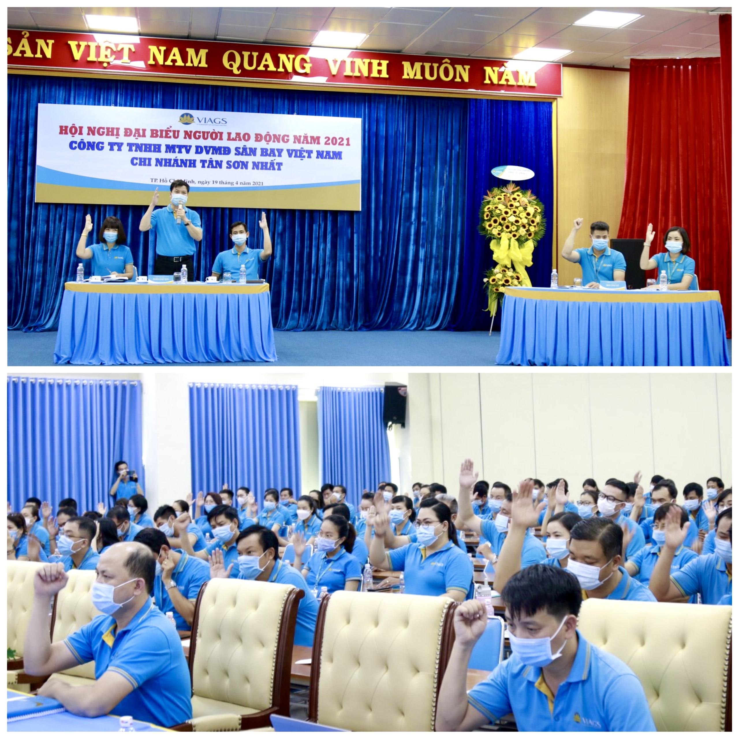 VIAGS TÂN SƠN NHẤT TỔ CHỨC THÀNH CÔNG HỘI NGHỊ ĐẠI BIỂU NGƯỜI LAO ĐỘNG NĂM 2021