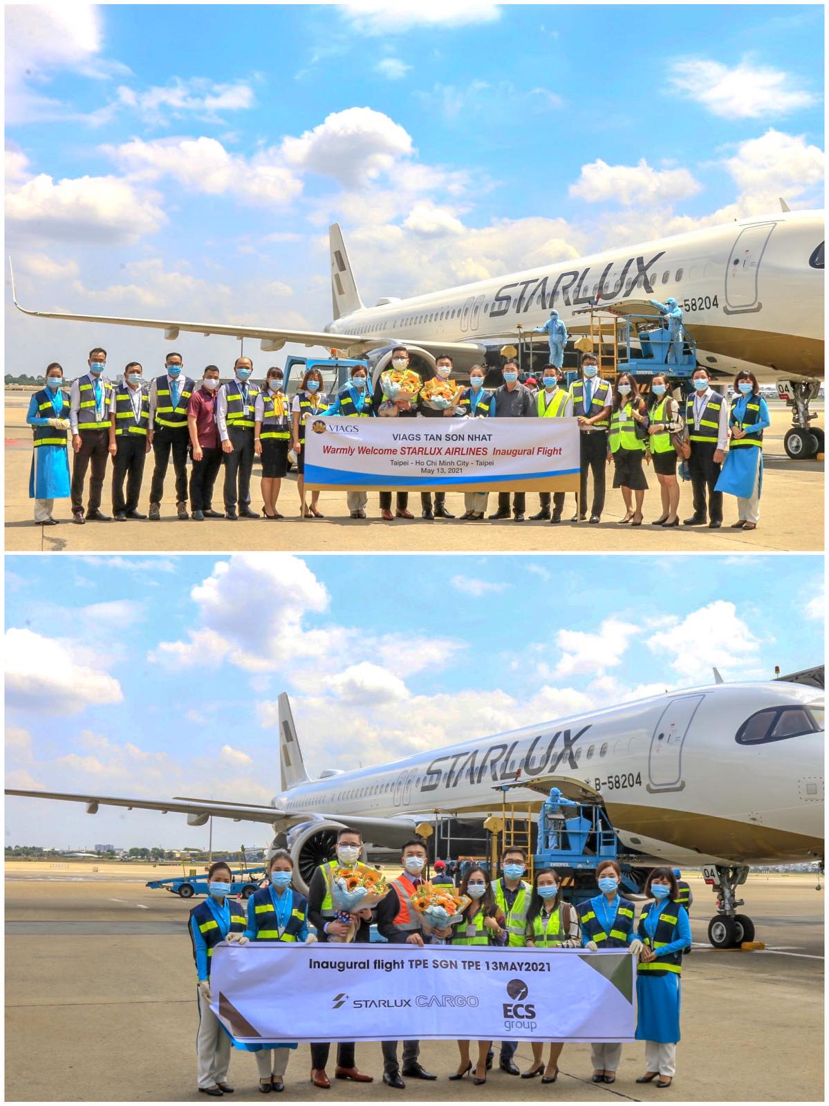 VIAGS TÂN SƠN NHẤT PHỤC VỤ THÀNH CÔNG CHUYẾN BAY KHAI TRƯƠNG ĐẦU TIÊN CỦA HÃNG HÀNG KHÔNG STARLUX AIRLINES