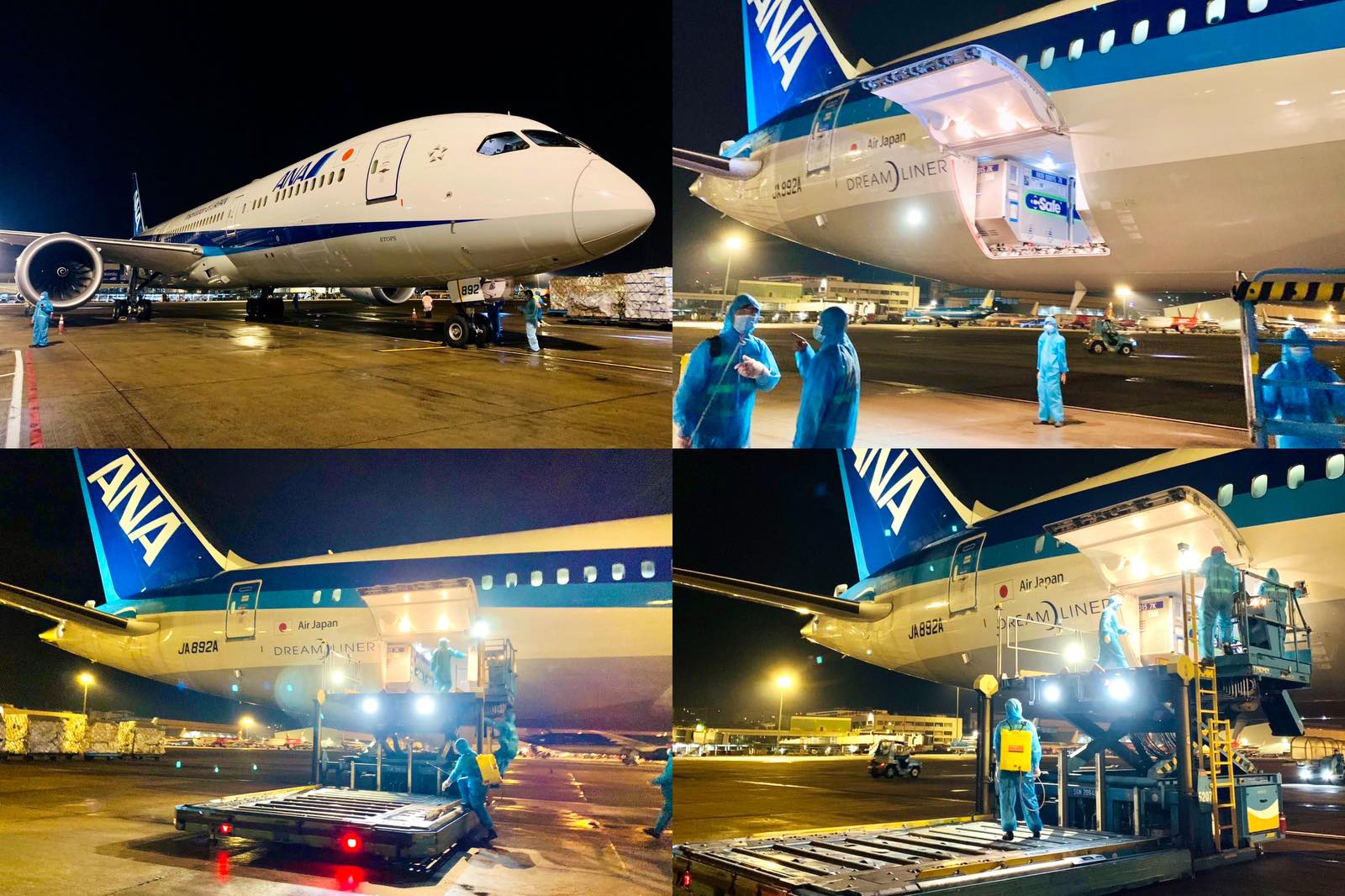 VIAGS TSN PHỤC VỤ AN TOÀN, CHU ĐÁO CHUYẾN BAY NH833 VẬN CHUYỂN 11 THÙNG RKN VỚI MỘT TRIỆU LIỀU VẮC XIN VIỆN TRỢ TỪ NHẬT BẢN