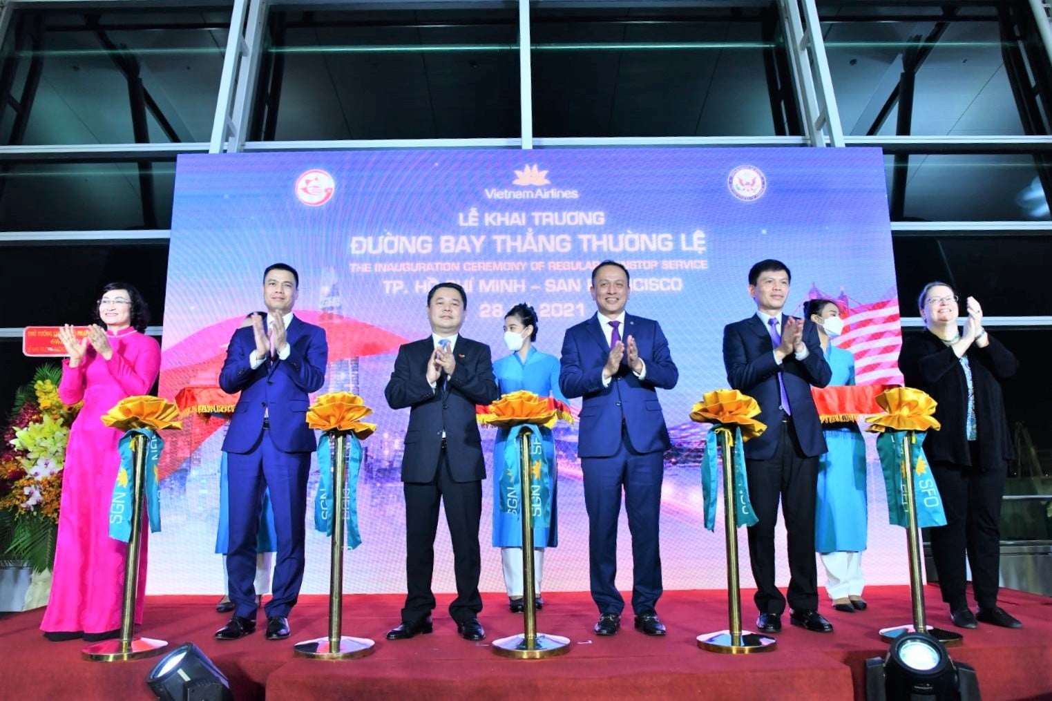 VNA thực hiện chuyến bay thẳng thường lệ đầu tiên đến Mỹ