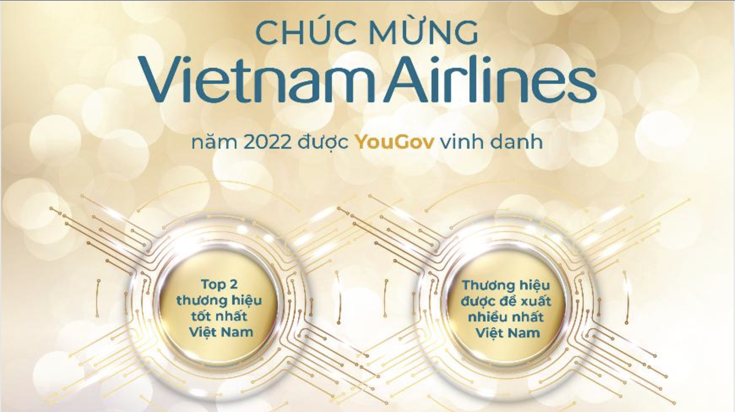 Vietnam Airlines lọt top 10 thương hiệu tốt nhất Việt Nam năm 2022
