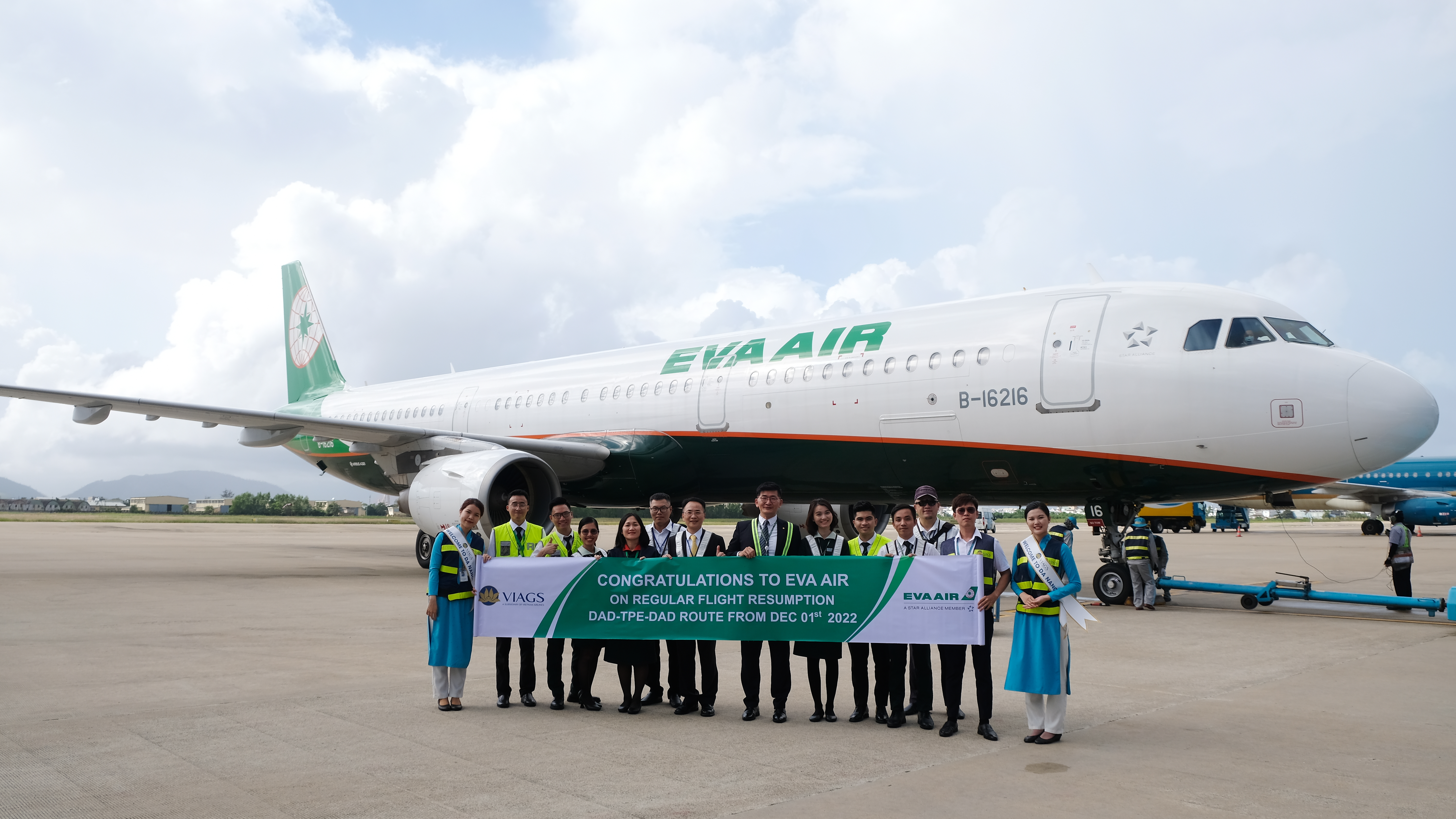 VIAGS ĐÀ NẴNG CHÀO ĐÓN SỰ KHAI THÁC TRỞ LẠI CỦA HÃNG EVA AIR (BR)