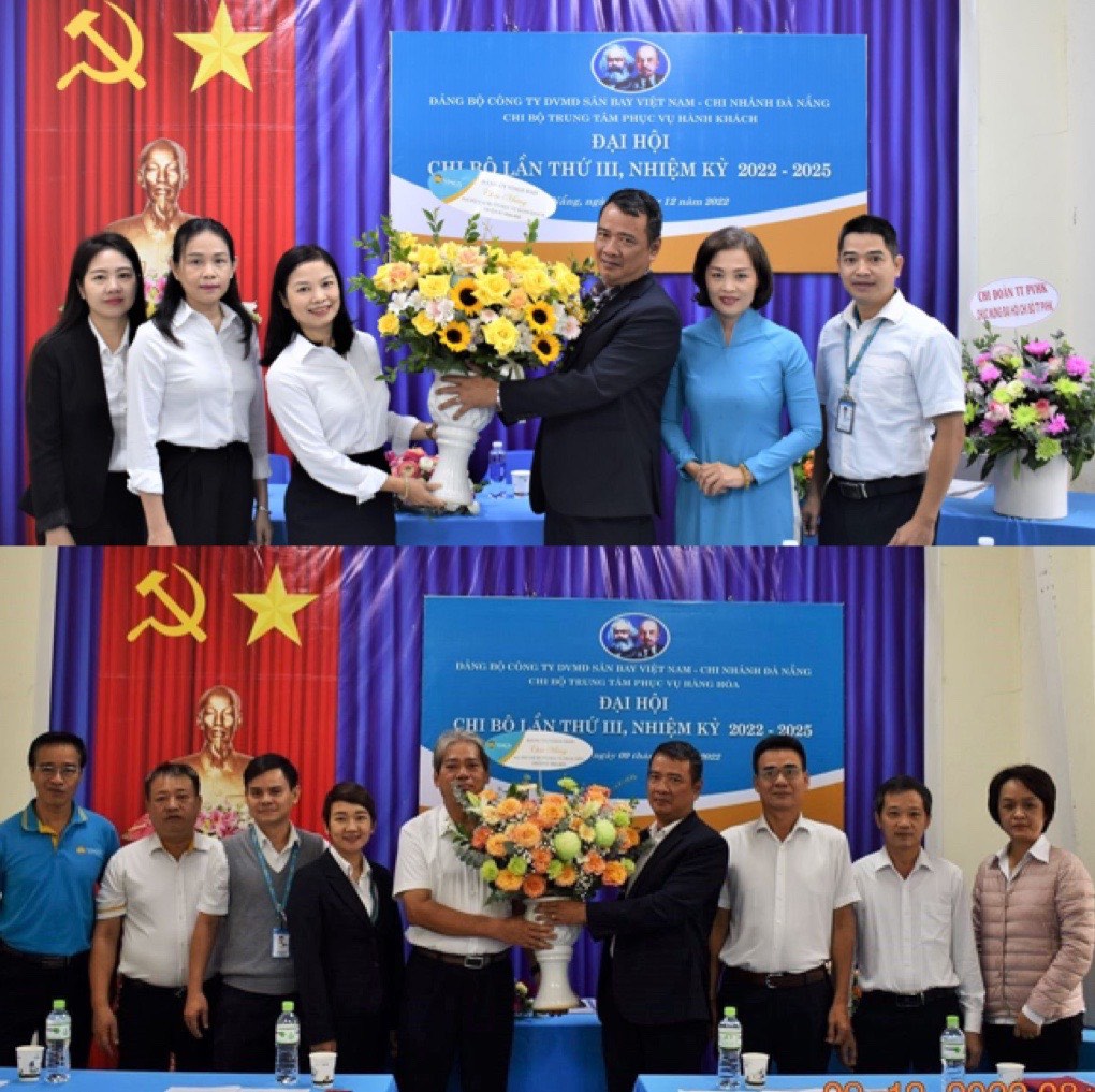 VIAGS DAD: CHI BỘ TT PHỤC VỤ HÀNH KHÁCH, CHI BỘ TT PHỤC VỤ HÀNG HÓA TỔ CHỨC THÀNH CÔNG ĐẠI HỘI CHI BỘ NHIỆM KỲ 2022-2025
