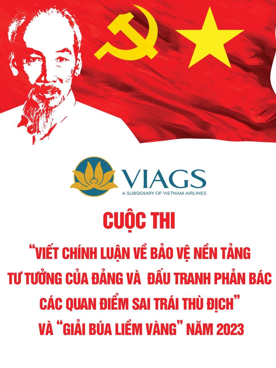 PHÁT ĐỘNG CUỘC THI CUỘC THI “VIẾT CHÍNH LUẬN VỀ BẢO VỆ NỀN TẢNG TƯ TƯỞNG CỦA ĐẢNG VÀ ĐẤU TRANH PHẢN BÁC CÁC QUAN ĐIỂM SAI TRÁI THÙ ĐỊCH” VÀ “GIẢI BÚA LIỀM VÀNG” NĂM 2023