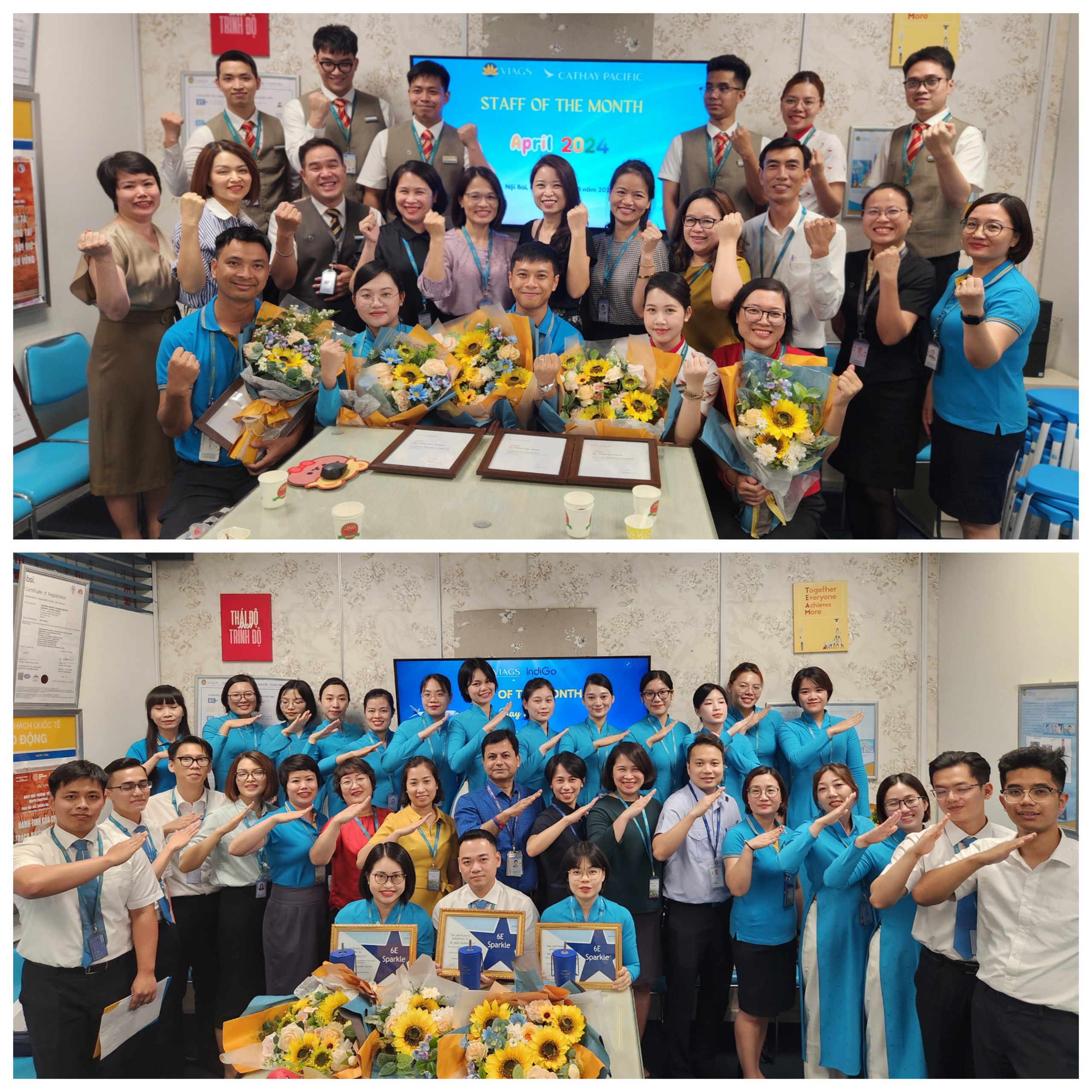 HÃNG HK CATHAY PACIFIC VÀ INDIGO AIRLINES CÙNG VIAGS NỘI BÀI VINH DANH CÁC “NHÂN VIÊN XUẤT SẮC” THÁNG 3,4,5/2024