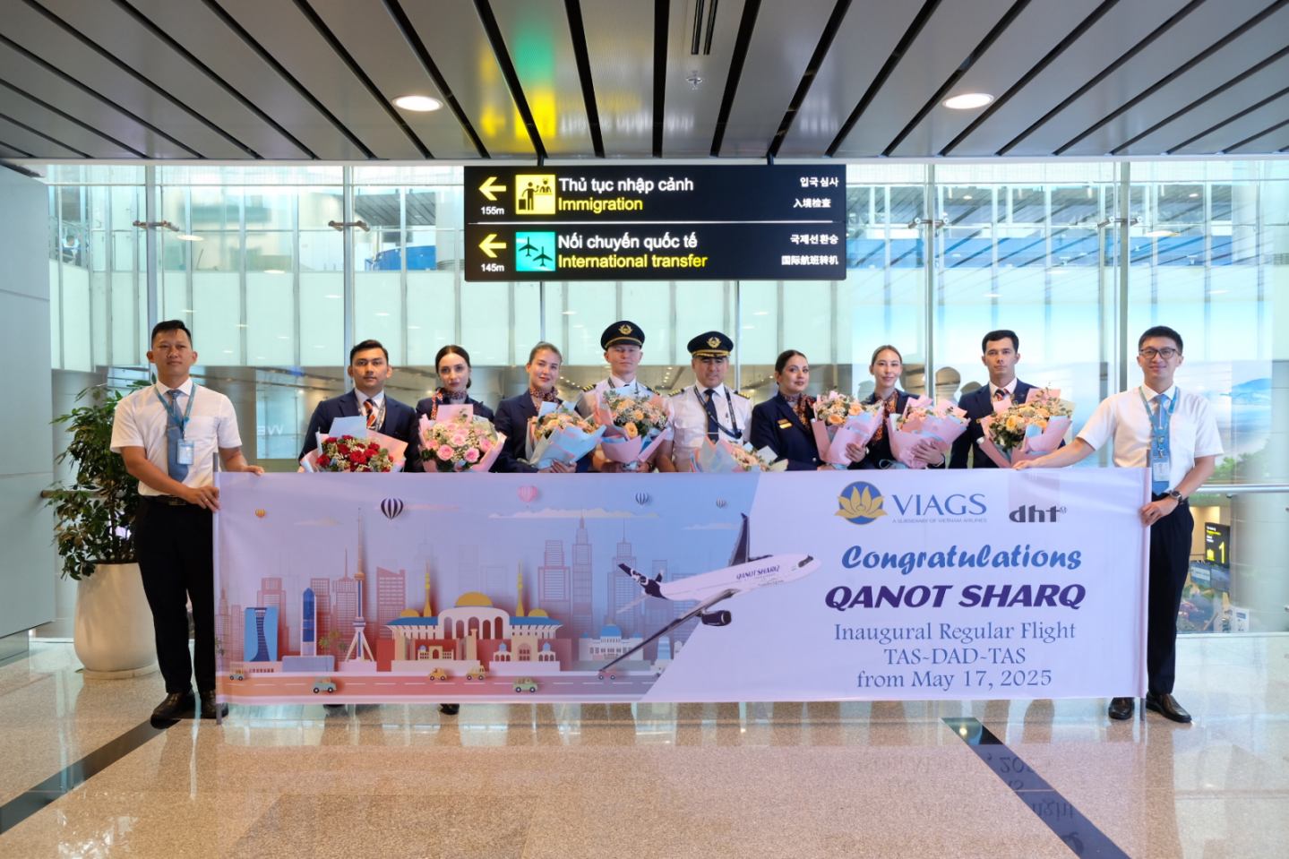 VIAGS ĐÀ NẴNG CHÀO ĐÓN CHUYẾN BAY ĐẦU TIÊN CỦA HÃNG QANOT SHARQ (HH) KẾT NỐI ĐÀ NẴNG- TASHKENT