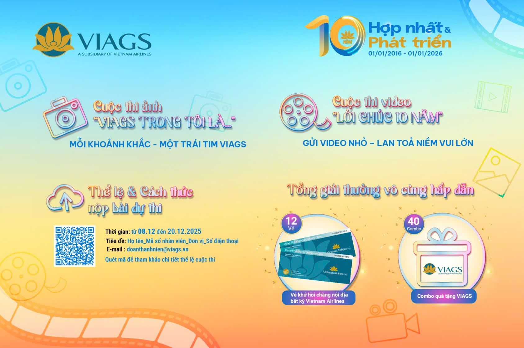 THỂ LỆ CUỘC THI CHÀO MỪNG KỶ NIỆM 10 NĂM VIAGS HỢP NHẤT VÀ PHÁT TRIỂN