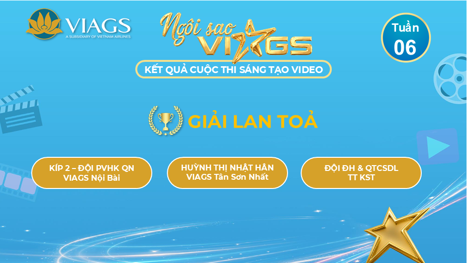 KẾT QUẢ TUẦN 6: CUỘC THI SÁNG TẠO VIDEO CLIP “NGÔI SAO VIAGS”