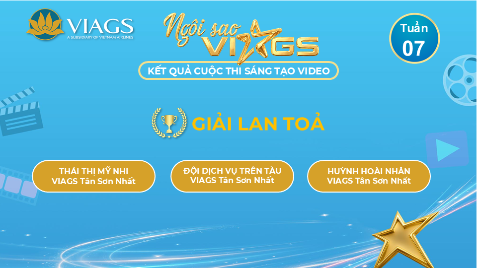 KẾT QUẢ TUẦN 7: CUỘC THI SÁNG TẠO VIDEO CLIP “NGÔI SAO VIAGS”