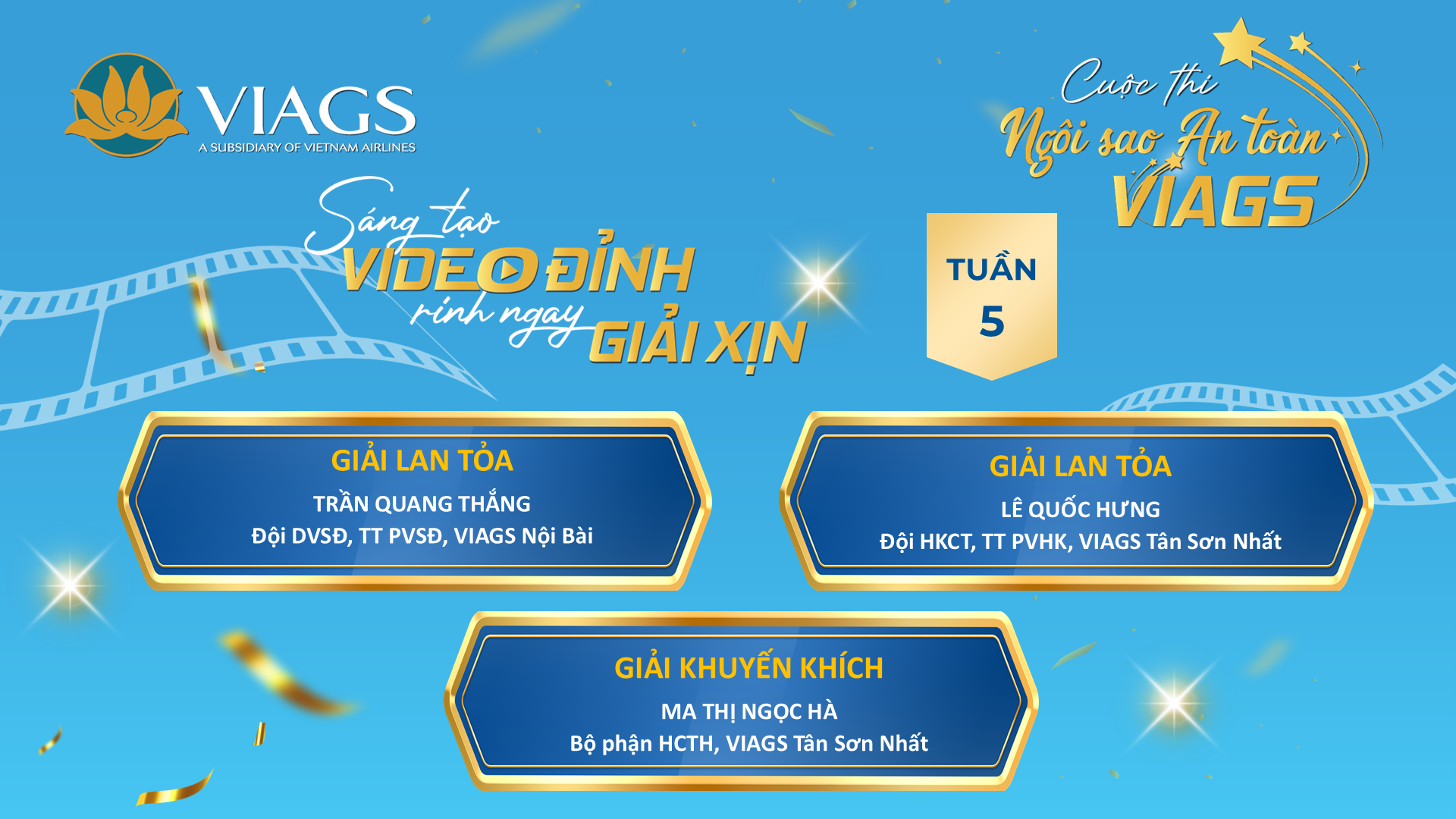 KẾT QUẢ TUẦN 05: CUỘC THI “NGÔI SAO AN TOÀN VIAGS”