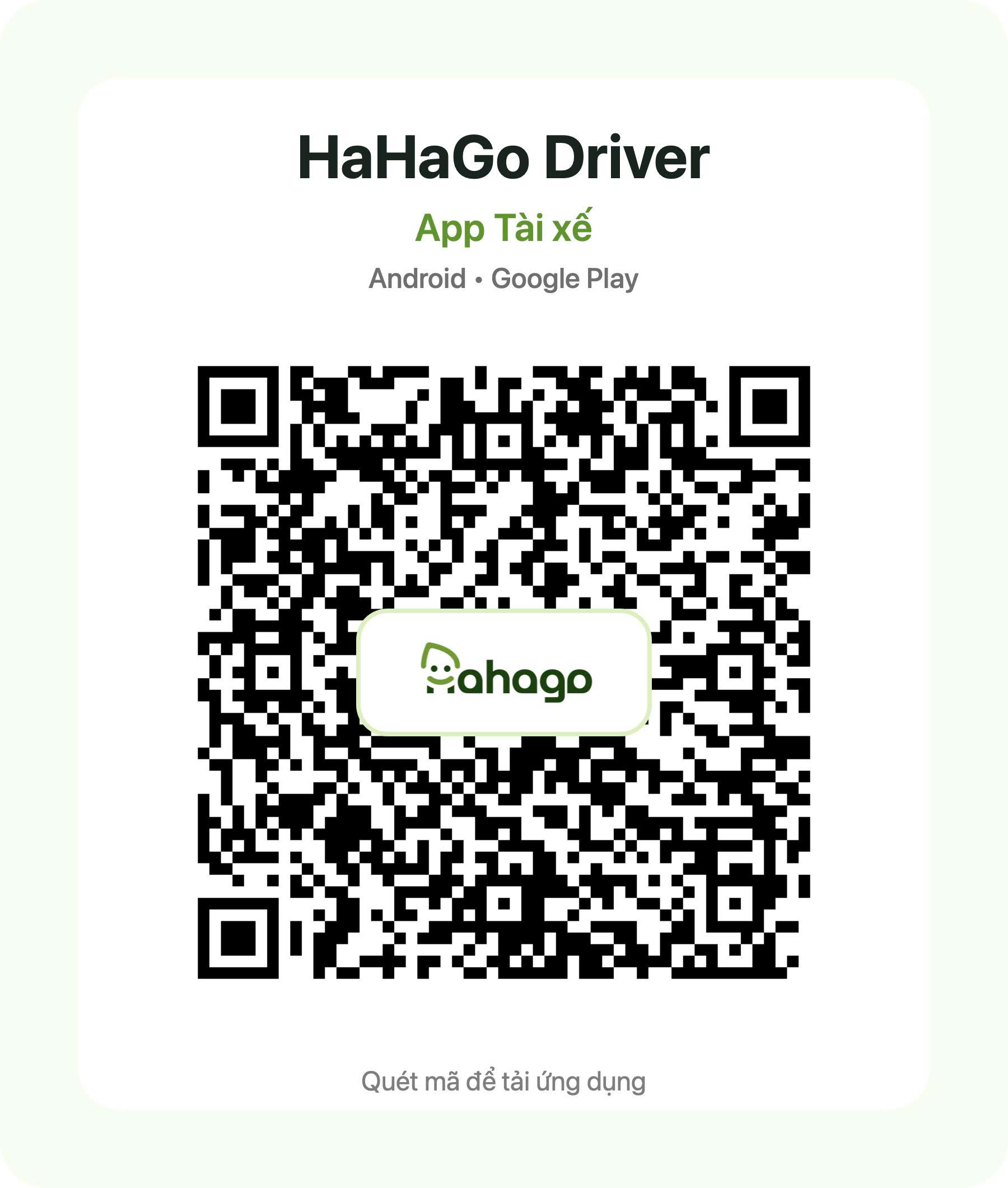 Mã QR tải ứng dụng tài xế HahaGo Android